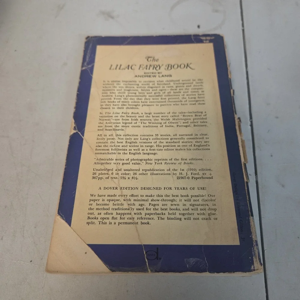 The Lilac Fairy Book Andrew Lang Dover Children's Classics Paperback 1968